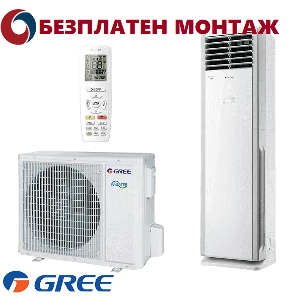 Колонен Климатик Gree T-Fresh GVH48AL-M6DNC7A + WIFI (3 Ph), 48000 BTU, Трифазен, Клас А++