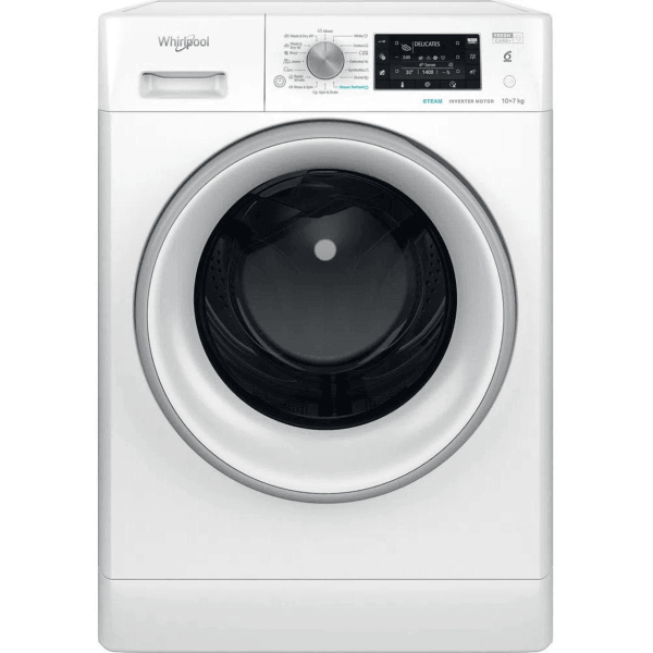 Пералня със сушилня Whirlpool FFWDD 1076258 SV EE , 10.00 kg, 1600 об./мин., 7 kg, E , Бял