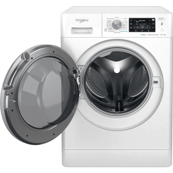 Пералня със сушилня Whirlpool FFWDD 1076258 SV EE , 10.00 kg, 1600 об./мин., 7 kg, E , Бял