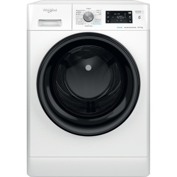 Пералня със сушилня Whirlpool FFWDB 976258 BV EE, 1600 об./мин., 7 kg, 9 kg, E, Бял